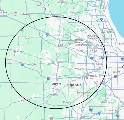 map of Service area